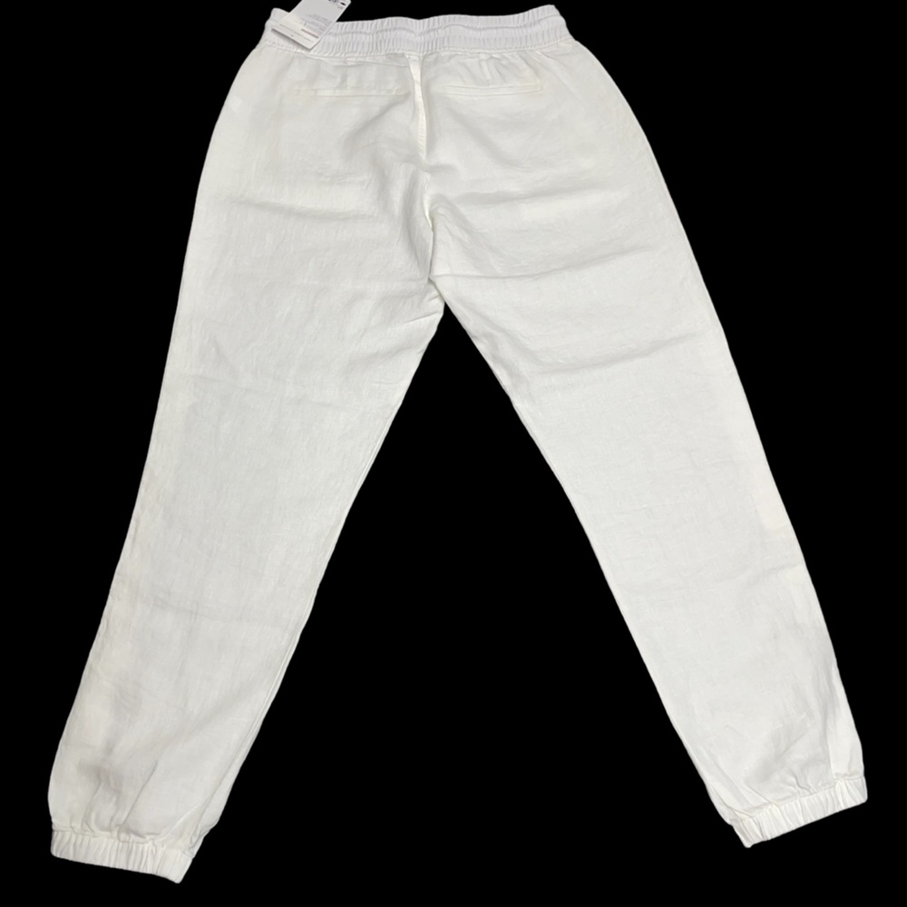 Athleta Cabo Linen Jogger White 10 Semi-Fitted Mid-Rise Zip Pockets NWT - Picture 3 of 9